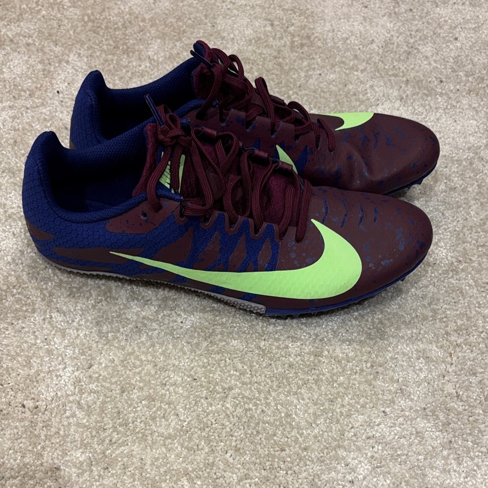 Nike womens 10 Burgundy and Lime Athletic Shoes